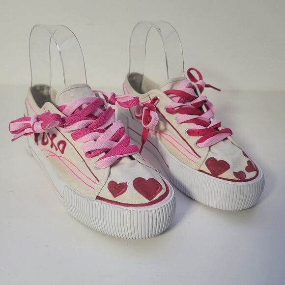 Customized h&m platform white sneakers size 8.5 - Picture 10 of 10